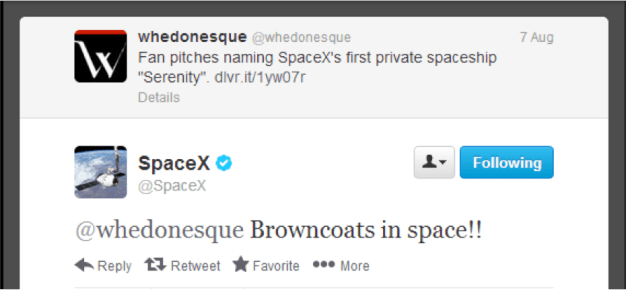 whedonesque spacex tweets